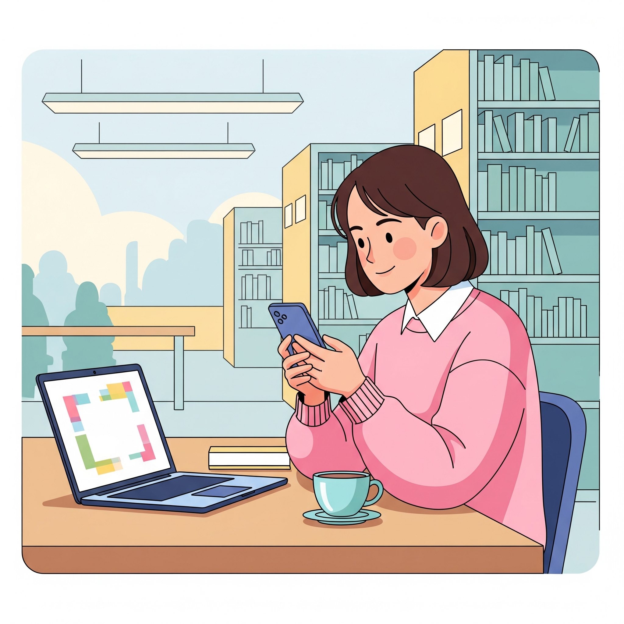 Étudiante utilisant l'IA